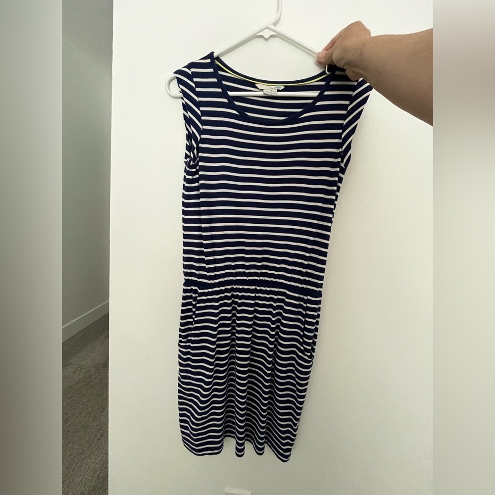 Boden brand cotton, Navy Striped dress